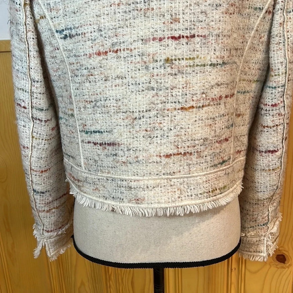 Worth Cream Tweed Short Button-Up Jacket Sz-10 - Picture 7 of 11